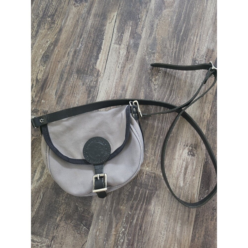 Duluth Pack Gray Canvas Leather Saddle Bag Crossbody Purse Shoulder Bag